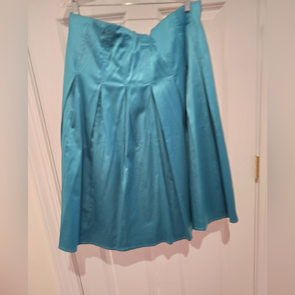 Lane Bryant Box Pleated Teal Midi Skirt